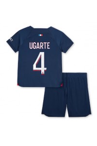 Fotbalové Dres Paris Saint-Germain Manuel Ugarte #4 Dětské Domácí Oblečení 2023-24 Krátký Rukáv (+ trenýrky)